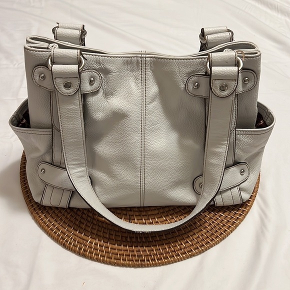 Tiganello Taupe Color Leather Satchel - Picture 2 of 11